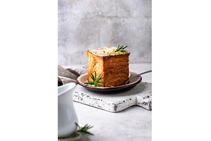Trendy croissant in shape of cube, a Food & Drink Photo by Yulia Furman