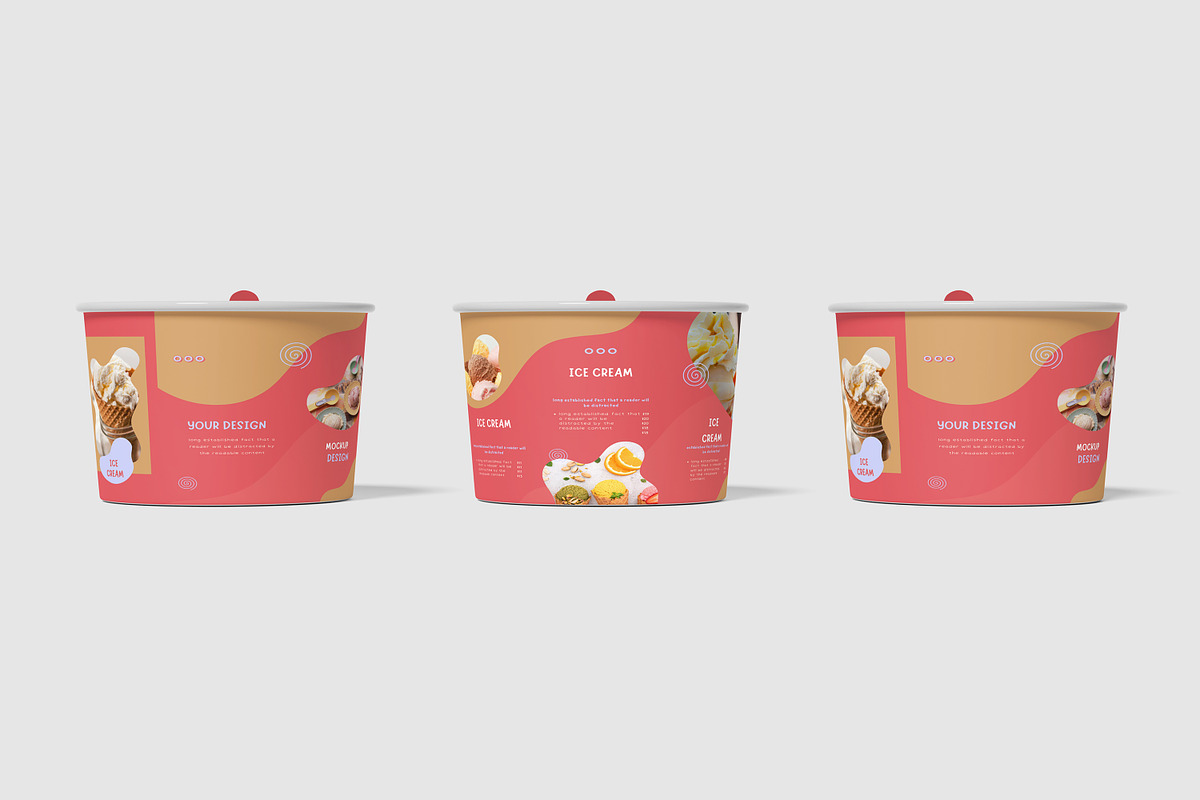 Ice Cream Cup Mockup, a Cups & Container Mockup by swsi-studio (Photo 3 of 8)