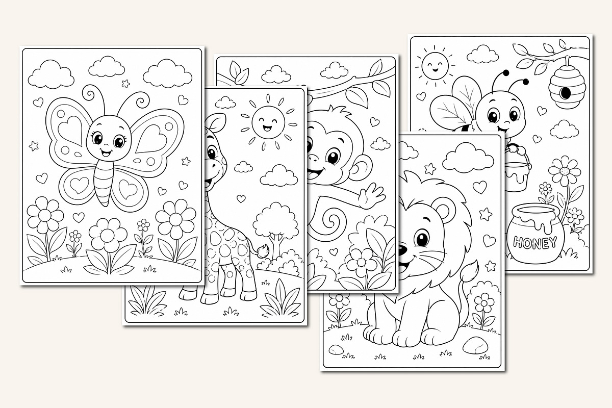 Rainbow Coloring Fun, a Stationery Template by Designmela01 (Photo 6 of 8)