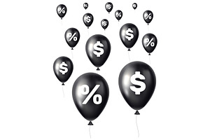 Inflation percent signs. Crisis or, a Finance Illustration by Vectorbuum