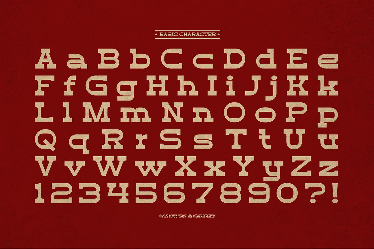 Rusty Duty | Western Style, a Slab Serif Font by Denustudios (Photo 10 of 12)