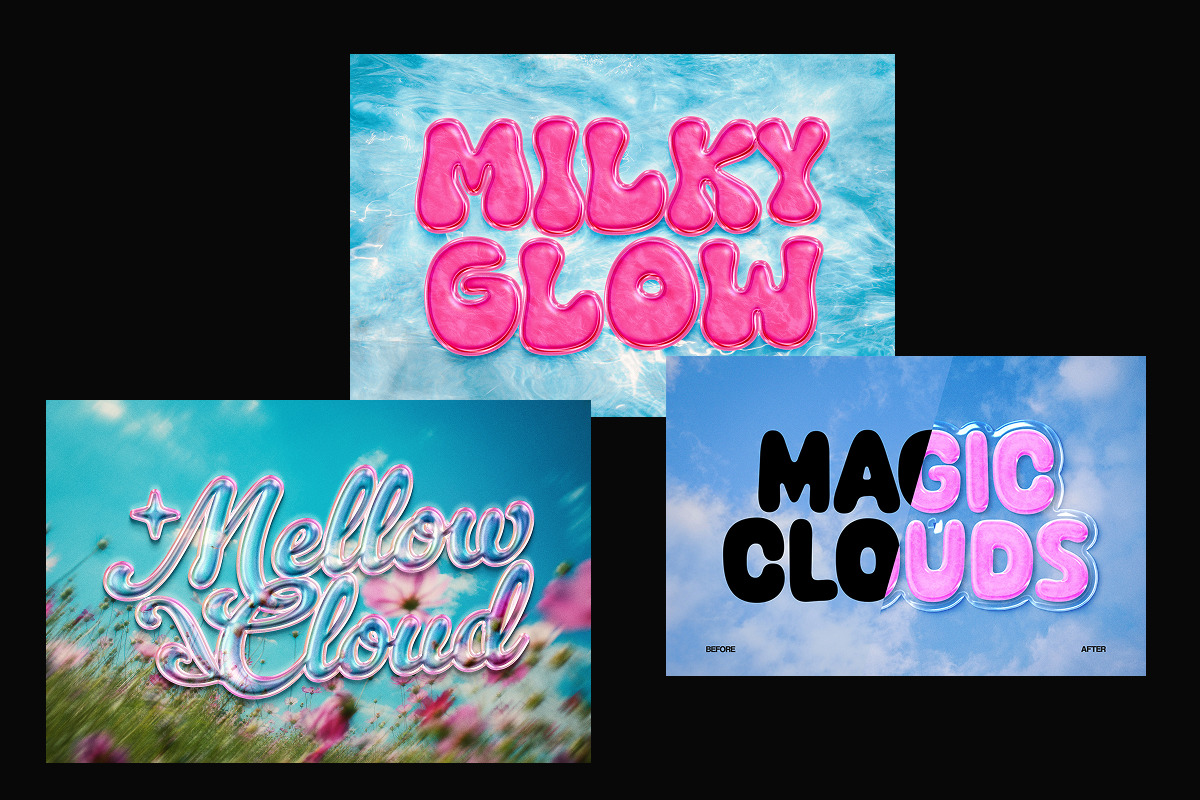 Dreamy Puffy Candy Cloud Text Effect, a Layer Style Add-On by Matsero (Photo 3 of 4)