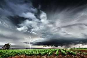 Dramatic stormy skies