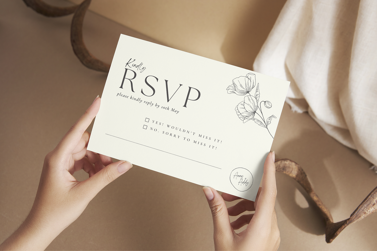 Minimalist Wedding Invitation Suite!, a Print Template by TheSimplySereneShop (Photo 3 of 5)