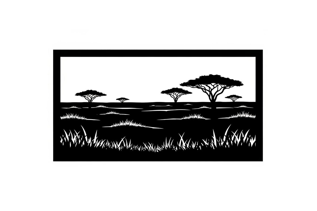 Abstract Savanna Scenery Silhouette, a Graphic by Artivon (Photo 6 of 13)
