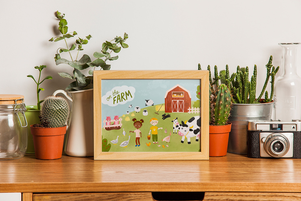 Children on the farm Rural landscape, a Person Illustration by Tani Kuzminka (Photo 4 of 5)