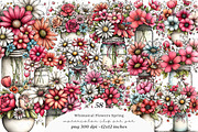 Whimsical flowers spring clipart, an Illustration by SinaCreation (Thumbnail 1 of 11)