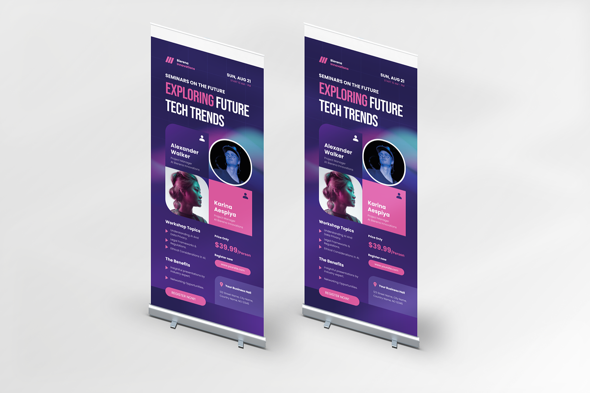 Conference Seminar Roll Up Banner, a Print Template by Annora Studio (Photo 4 of 5)