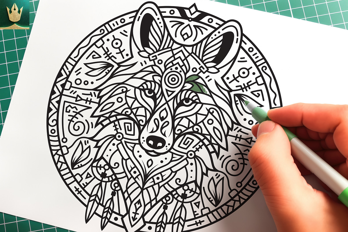 Mandala V1 | Tribal Wolf Art, an Animal Illustration by pixaroma (Photo 4 of 10)