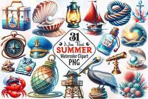 Nautical Summer Clipart, an Illustration by RobertsArt
