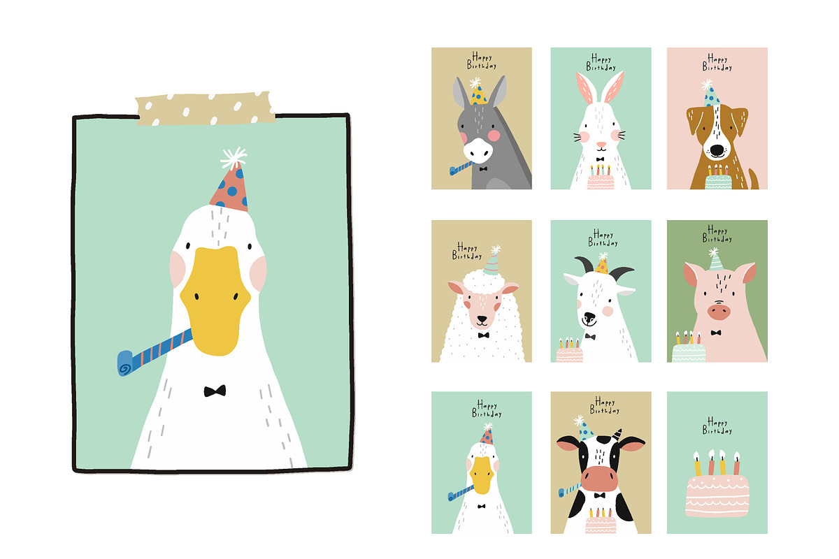 Birthday party at the farm, an Animal Illustration by Barkova Nadya (Photo 2 of 5)