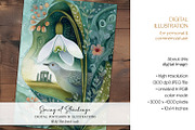 Spring at Stonehenge Postcard Set, a Seasonal Illustration by The Dutch Lady Designs (Thumbnail 3 of 7)