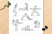 Yoga Poses Linear Hand Drawn Set, a Healthcare Illustration by tetiana.svirska (Thumbnail 2 of 10)