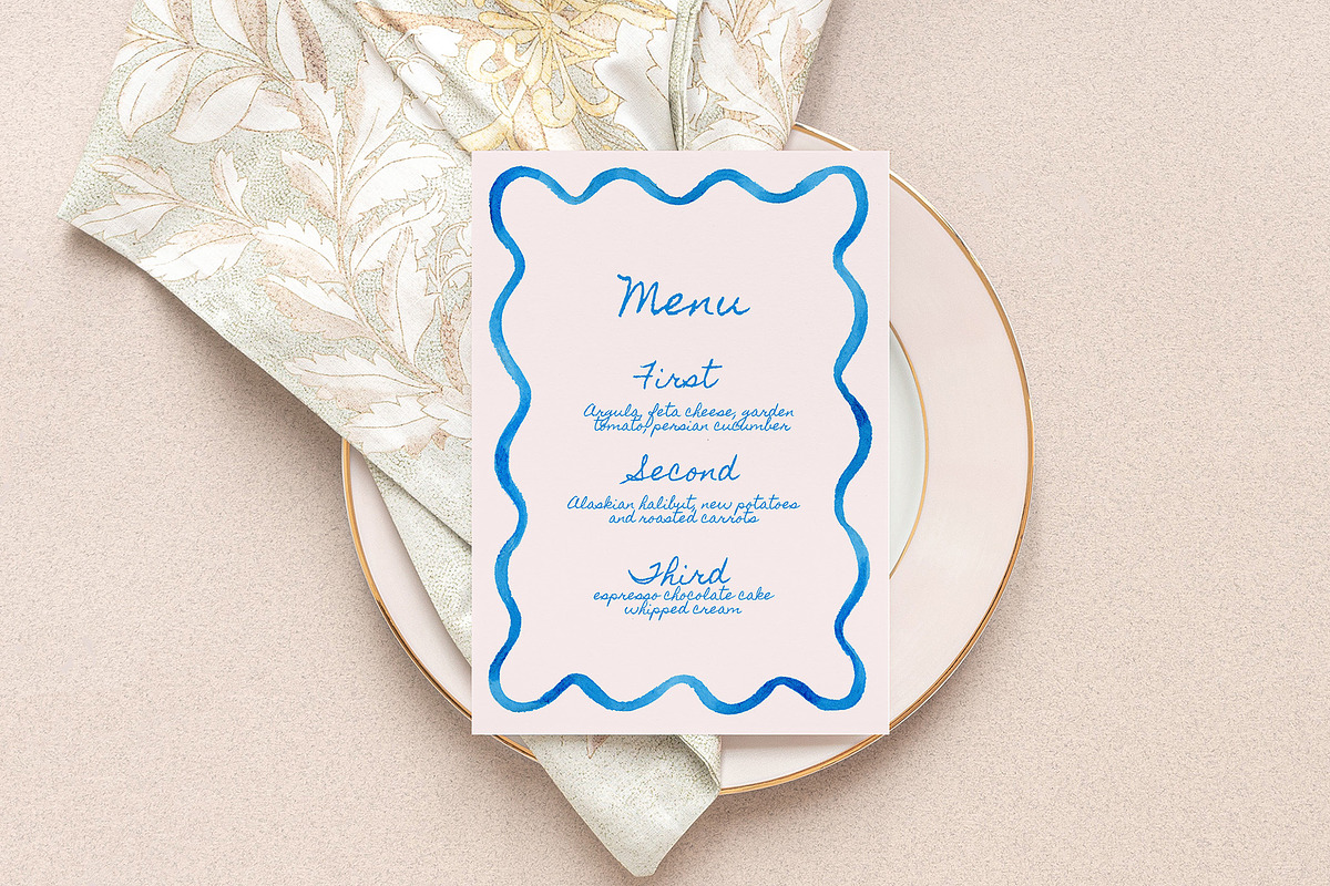 Watercolor Squiggle Wavy Frame, a Decorative Illustration by Lavender And Sea (Photo 3 of 6)