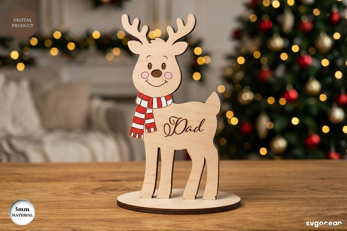 Christmas Reindeer Family SVG Bundle, a Decorative Illustration by svgocean (Photo 4 of 13)