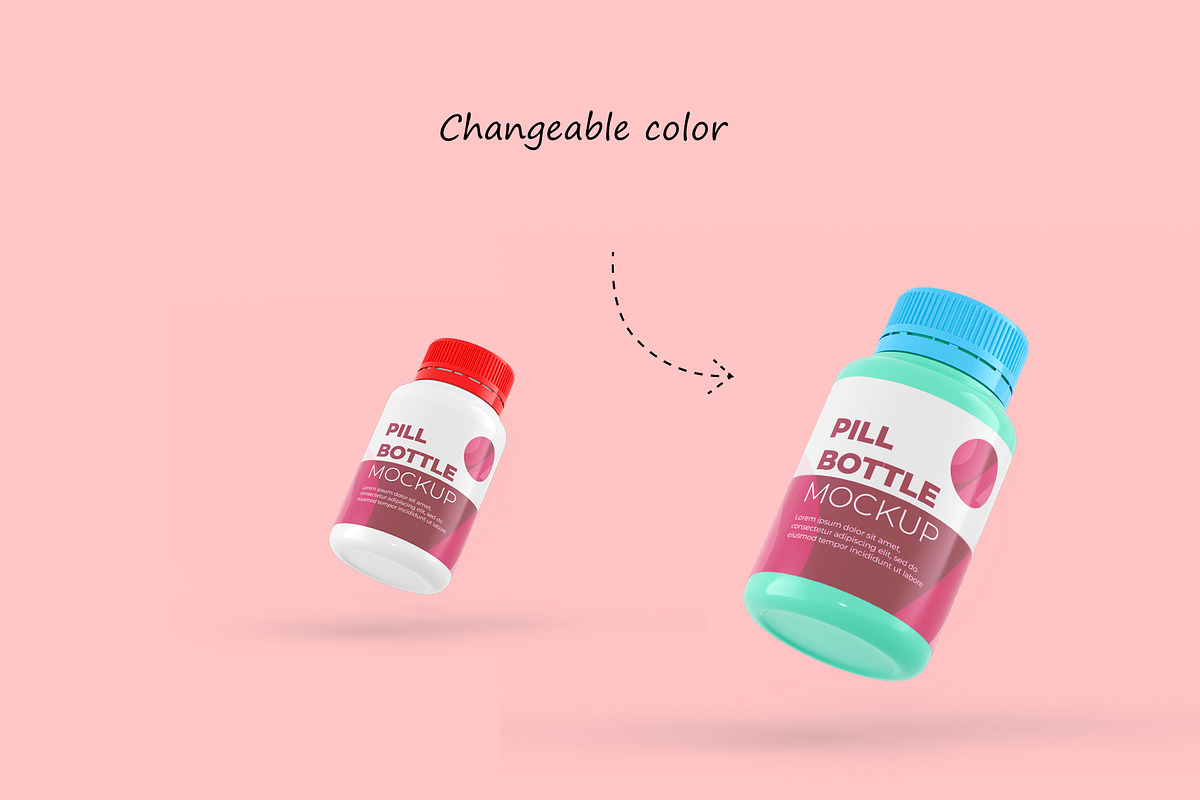 Pill Bottle Mockup – 03 PSD, a Packaging Mockup by Adstart (Photo 2 of 5)