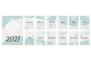 Annual calendar for 2027 with, an Illustration by Tati_Kli