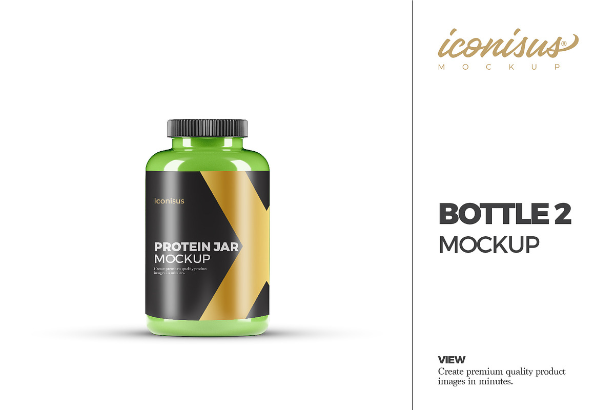 Protein Jars Mockups Template, a Cups & Container Mockup by iconisusmockup (Photo 4 of 5)