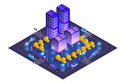 City urban area map Isometric night, a Transportation Illustration by AlexZeL (Thumbnail 1 of 3)