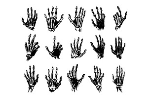 Skeletal hand bones black ink vector, an Object Illustration by Onyx