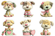 Whimsical Valentine Fluffy Dog PNG, an Illustration by CraftArtStudio (Thumbnail 5 of 6)