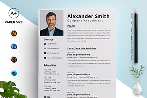 Professional Resume CV Template, a Resume Template by PixelWink
