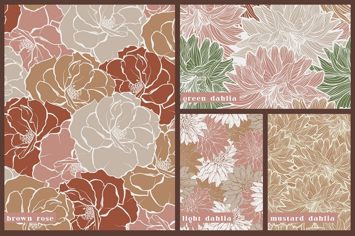 Elegant Floral Patterns Vector, a Pattern Graphic by ilonitta (Photo 5 of 10)