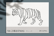 Christmas and  New Year line art, an Animal Illustration by velychko.ua (Thumbnail 8 of 9)