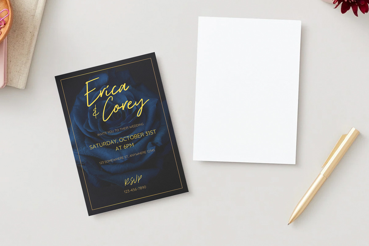 Wedding Invitation Mockup + Template, an Invitation Template by Korner (Photo 4 of 12)