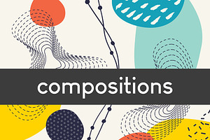 Abstract compositions and cards set
