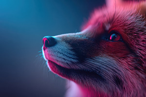 Vibrant close-up of a fox portrait, an Animal Photo by AlyaAnd