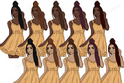 Happy New Year Gold Girls Clipart, a Person Illustration by GlamArtZhanna (Thumbnail 3 of 5)