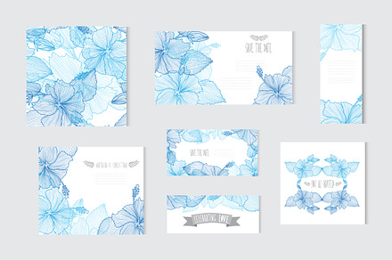Hibiscus Floral Cards, a Card Template by Sunset&Sea Design