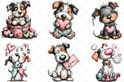 Whimsical Valentine Dog Clipart, an Animal Illustration by Black Bird Studio (Thumbnail 2 of 6)