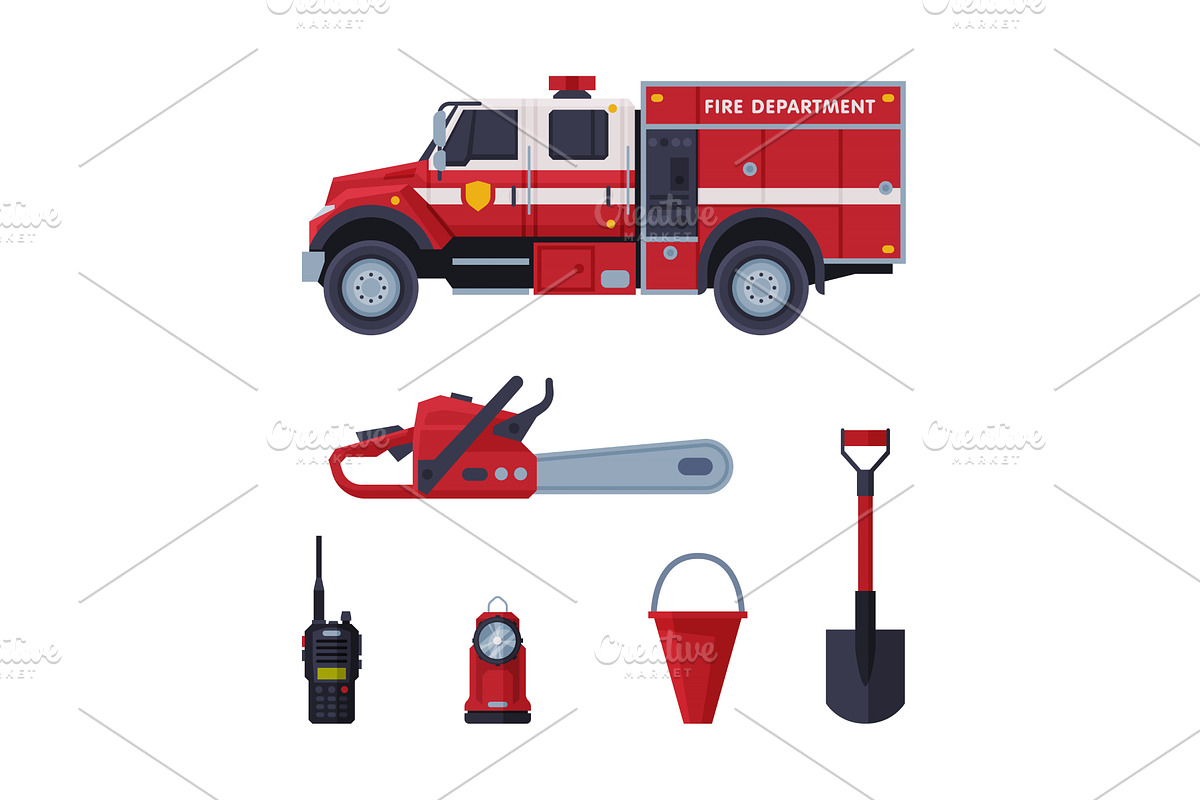 Firefighting Equipment and, an Object Illustration by TopVectors