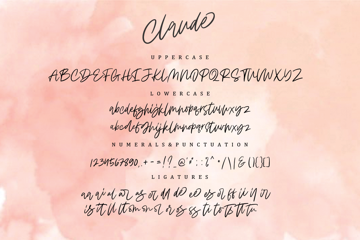 30% OFF | Claude Handwritten Font, a Script Font by Megi Satyo Widodo (Photo 9 of 9)