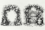 Grape Harvest Vineyard Graphics, a Decorative Illustration by DENIDigitalArtSudio (Thumbnail 3 of 6)