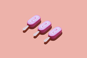 Ice cream popsicle containing ice, cream, and popsicle