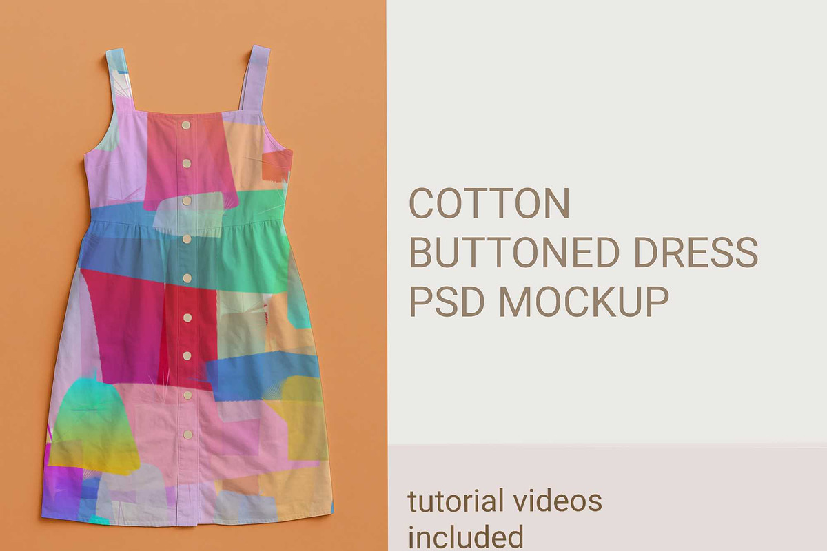 Buttoned Dress sleeveless mockup, a Shirt Mockup by jenartstudio (Photo 2 of 3)