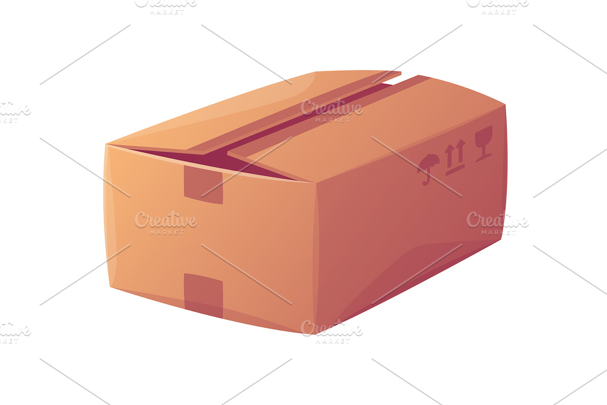 Cardboard Box as Paper Packaging, an Object Illustration by TopVectors