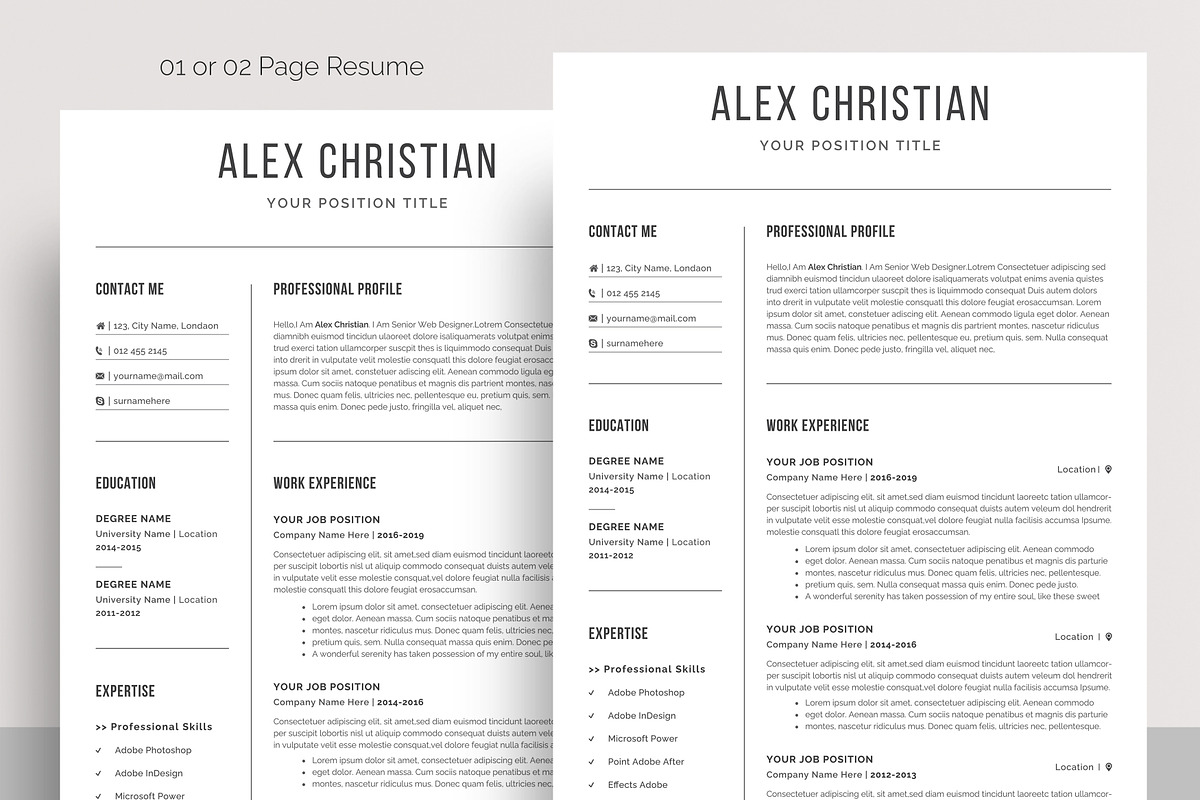 Resume / CV Template | Canva & Word, a Resume Template by CreativeZoom (Photo 4 of 9)