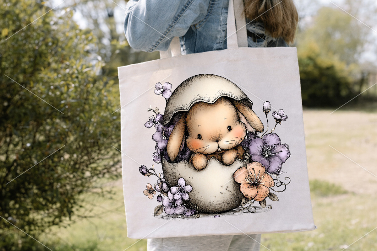 Whimsical Easter Bunny Clipart PNG, a Seasonal Illustration by Canvas Craft (Photo 6 of 7)
