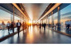 A bustling modern airport corridor, an Architecture Photo by Igor Tichonow