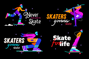 Neon Skaters Set