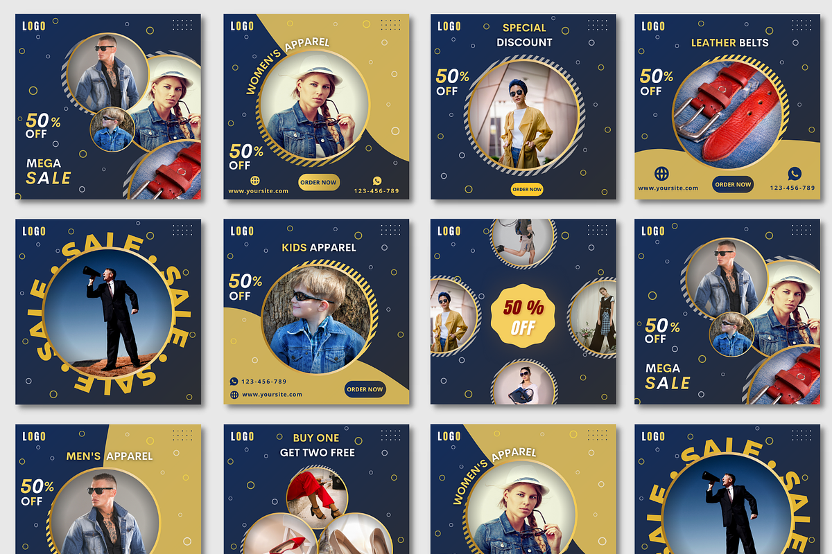 Instagram Fashion Mega Sale Template, a Social Media Template by Qamso Designs (Photo 2 of 3)