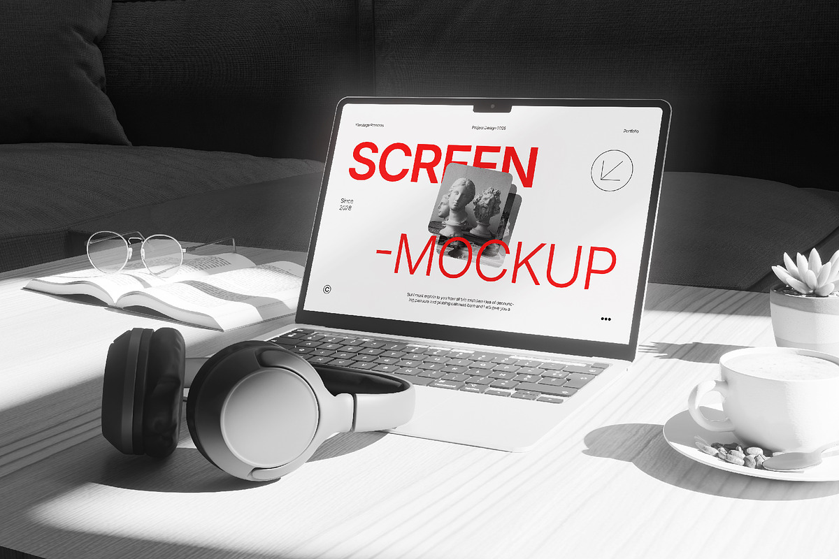 Laptop Screen Mockup, a Wearable Device Mockup by herutage (Photo 2 of 4)