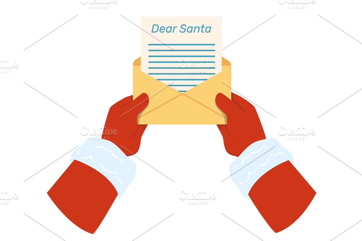Santa Claus holding envelope and, an Illustration by Vectorbuum