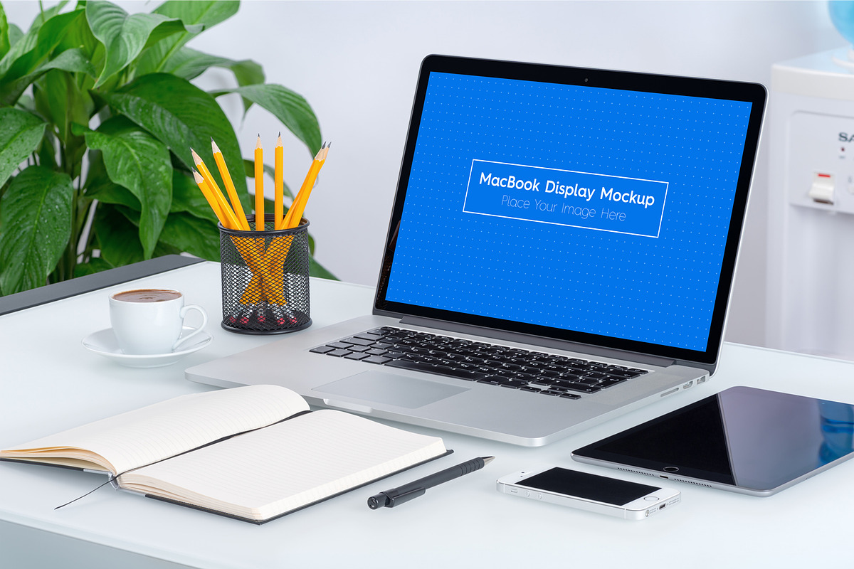 5 Workplace MacBook Display Mockups, a Mac Mockup by Textures & Backgrounds (Photo 5 of 6)