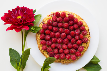 bright raspberry cake on a plate, a Food & Drink Photo by Artsaba Family