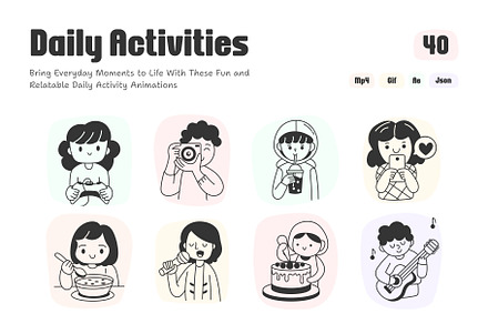Animated Daily Activities Doodle